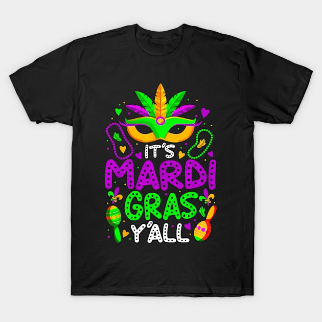 Its Mardi Gras Yall Mardi Gras Party Mask  Women Kids T-Shirt by BeliefPrint Studio